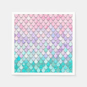 女の子マーメイドバースデーパーティナプキンス スタンダードカクテルナプキン (正面)