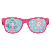 女の子マーメイド誕生日パパーソナライズされたーティ キッズサングラス (正面)