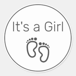 女の子ミニマルモダンリストホワイトブラック ラウンドシール