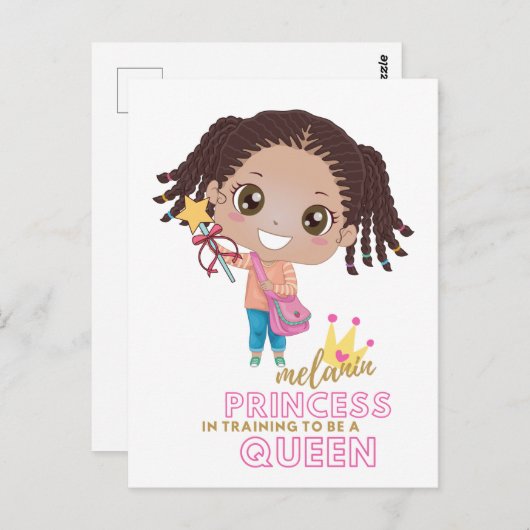 女の子メラニンプリンセストレーニングクイーンカワイイ ポストカード (正面/裏面)