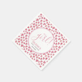 女の子モダンピンクのハートの赤ちゃんシャワー スタンダードカクテルナプキン (角)