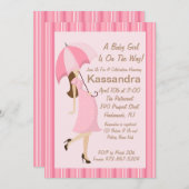 女の子モダンママがベビーシャワー招待状 招待状 (正面/裏面)