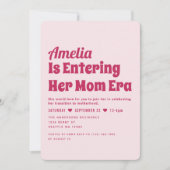 女の子モダンママ時代ミニマリスト赤ちゃんシャワー 招待状 (正面)