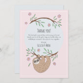 女の子モダン眠るスロスベビーシャワー サンキューカード (正面/裏面)