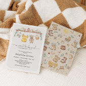 女の子モダン赤ちゃんシャワー子供部屋服 招待状