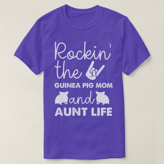 女の子モルモット母と叔母のライフモ揺れ Tシャツ (デザイン正面)