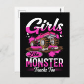 女の子モンスタートラック恋人モンスタートラック ポストカード (正面/裏面)