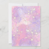 女の子ユニコーンマジカルレインボー6thバースデーパーティー 招待状 (裏面)