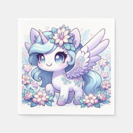 女の子ユニコーン赤ちゃんシャワー スタンダードカクテルナプキン