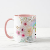 女の子ユニコーン13誕生日マグカスタマイズ可能なピンク マグカップ (左)