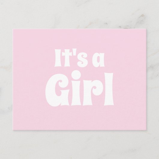 女の子ライトピンクの白いベビー ポストカード (正面)