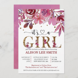 女の子ライラと金ゴールド紙吹雪の赤ちゃんシャワー