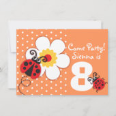 女の子ラディブパーティーパープル招待 招待状 (正面)