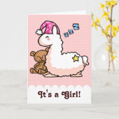 女の子ラマだ！ カード (黄色い花)