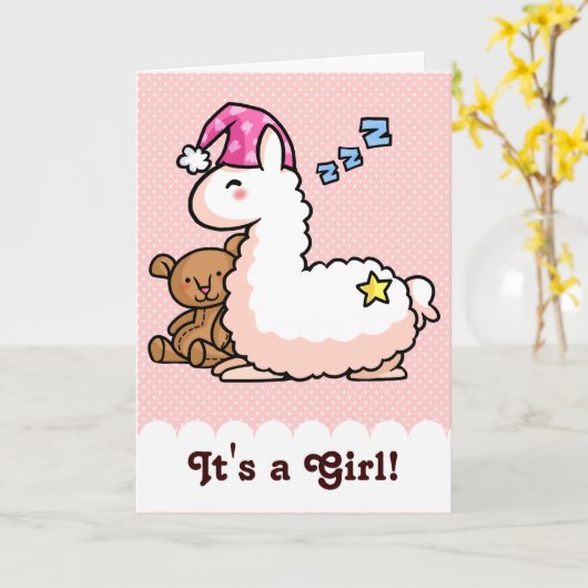 女の子ラマだ！ カード (黄色い花)