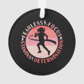女の子ランニングの心 – フォーカスフィアレスランナー オーナメント (裏面)