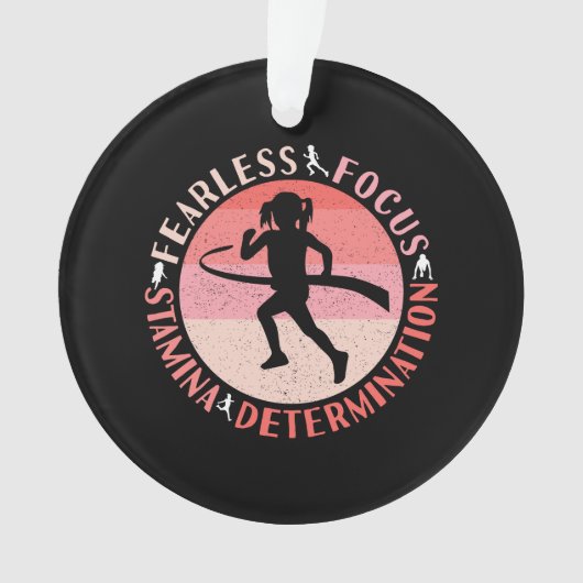 女の子ランニングの心 – フォーカスフィアレスランナー オーナメント (正面)
