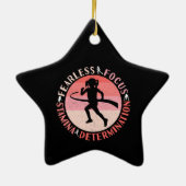 女の子ランニングの心 – フォーカスフィアレスランナー セラミックオーナメント (裏面)