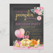 女の子リトルカボキンチャックボード1st誕生日 招待状 (正面/裏面)