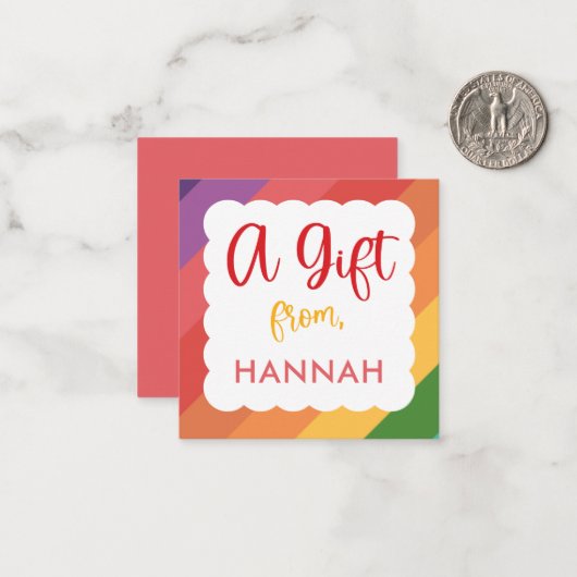 女の子レインボー誕生日ギフトエンクロージャノートカード ノートカード (正面/裏面インサイチュ)