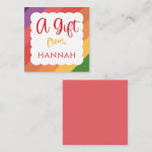 女の子レインボー誕生日ギフトエンクロージャノートカード ノートカード (正面/裏面)