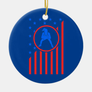 女の子レスリングママ女性レスラー女相撲 セラミックオーナメント