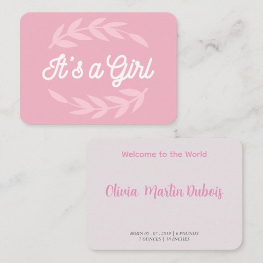 女の子レトロタイポグラフィ 名刺 (正面/裏面)