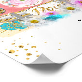 *女の子レトロヒッピー赤ちゃんシャワーポスター ポスター (角)