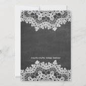 女の子レース素朴チョークボードベビーシャワー 招待状 (裏面)