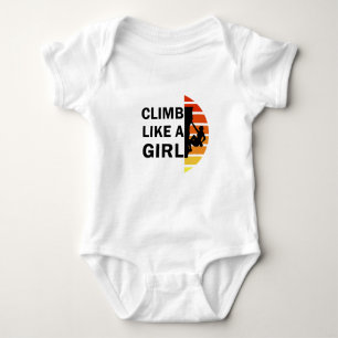 女の子ロックの登山 ベビーボディスーツ