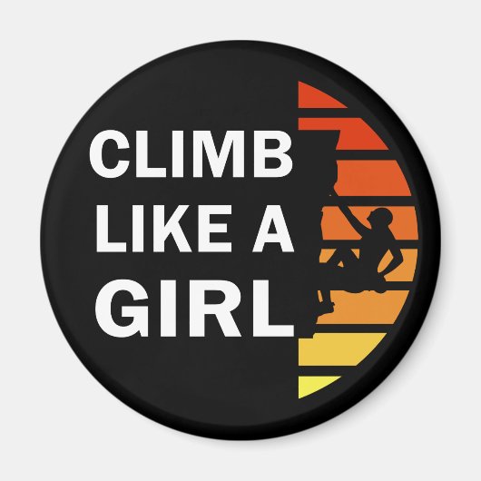 女の子ロックの登山 マグネット (正面)