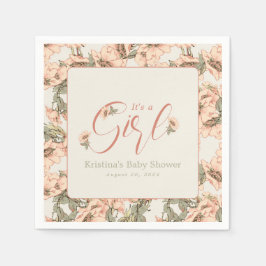 女の子ワイルドバラピンク植物学 スタンダードカクテルナプキン