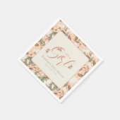 女の子ワイルドバラピンク植物学 スタンダードカクテルナプキン (角)