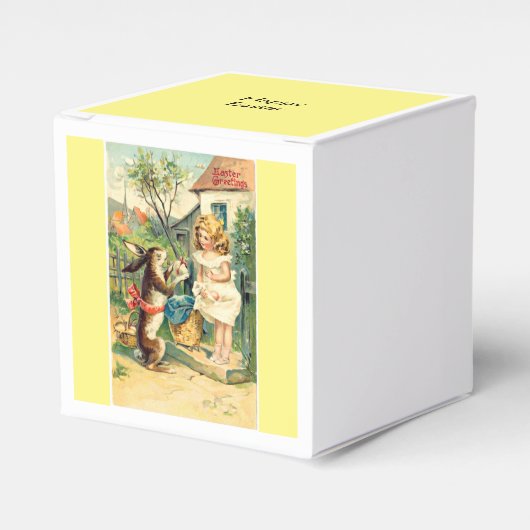 女の子ヴィンテージイースターバニー好意ボックス フェイバーボックス (正面サイド)