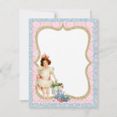 女の子ヴィンテージティーパーティーありがとう サンキューカード (裏面)