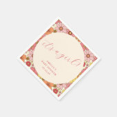 女の子ヴィンテージピンクフローラベビーシャワーカスタムだ スタンダードカクテルナプキン (角)