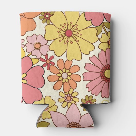 女の子ヴィンテージピンクフローラベビーシャワーカスタムだ 缶クーラー (裏面)