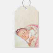 女の子ヴィンテージピンクベビーシャワー ギフトタグ (裏面)