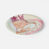 女の子ヴィンテージプリンセスベビーシャワー ペーパープレート (アングル)