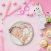 女の子ヴィンテージベビーシャワー ペーパープレート (パーティー)