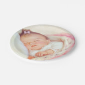 女の子ヴィンテージベビーシャワー ペーパープレート (アングル)