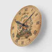 女の子ヴィンテージ ラウンド壁時計 (傾斜)