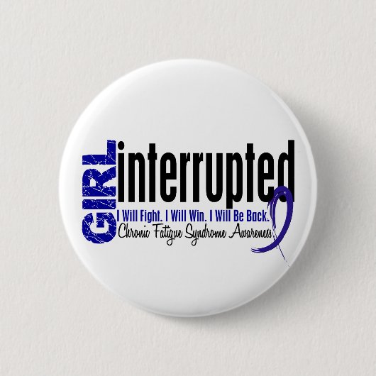 女の子中断したCFSの慢性の疲労シンドローム 缶バッジ (正面)