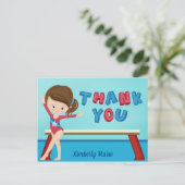 女の子体操かわいい体操選手の子供たちに感謝 ポストカード (スタンド正面)