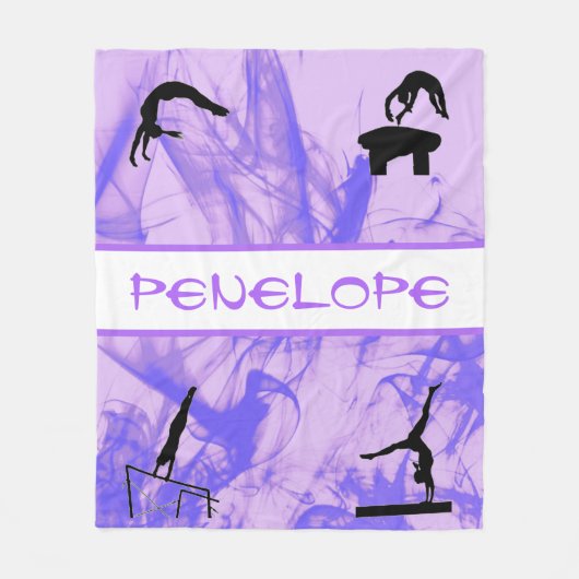 女の子体操イベントスモーキーパープル抽象芸術 フリースブランケット (正面)