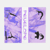 女の子体操イベントスモーキーパープル抽象芸術 フリースブランケット (正面(横))