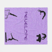 女の子体操イベントパープルグリッター フリースブランケット (正面(横))