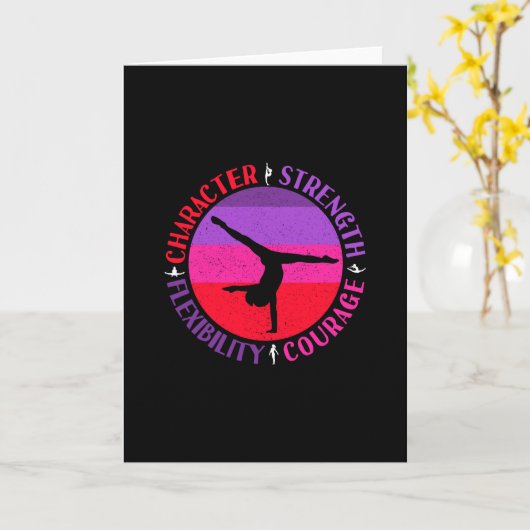 女の子体操キャラクター強さ勇気 カード (黄色い花)