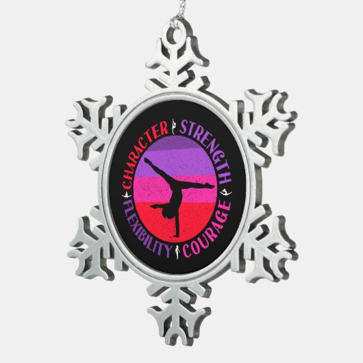 女の子体操キャラクター強さ勇気 スノーフレークピューターオーナメント (右)