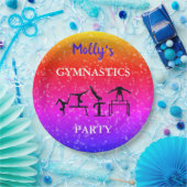 女の子体操スパークルバースデーパーティーカスタム ペーパープレート (パーティー)